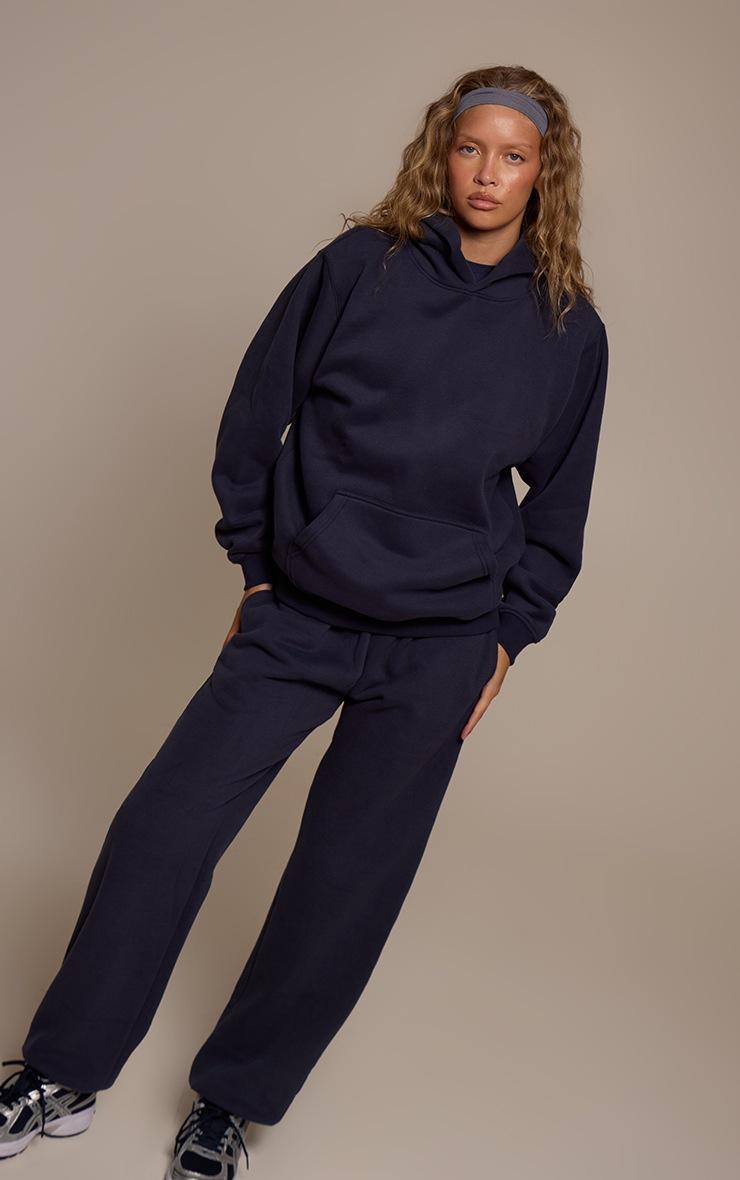 Pretty Little Thing Navy Cotton Fleece Cuffed Sweatpants