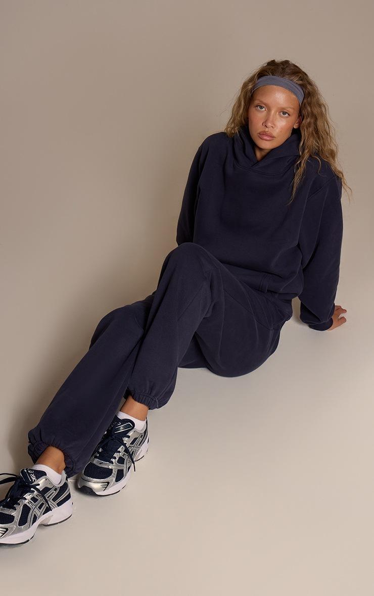 Pretty Little Thing Navy Cotton Fleece Pullover Hoodie