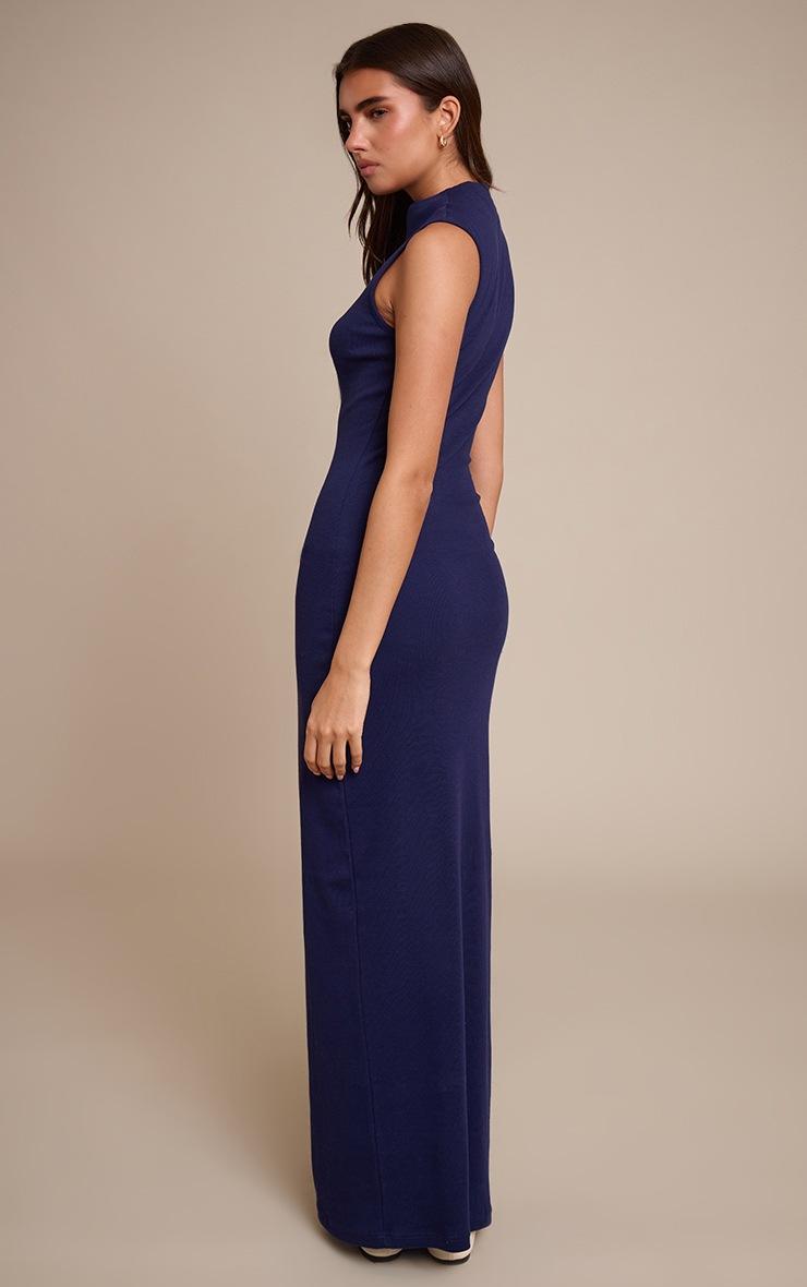 Pretty Little Thing Navy High Neck Sleeveless Maxi Dress