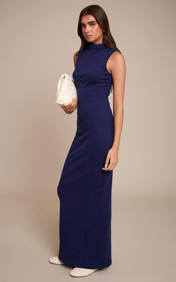 Pretty Little Thing Navy High Neck Sleeveless Maxi Dress
