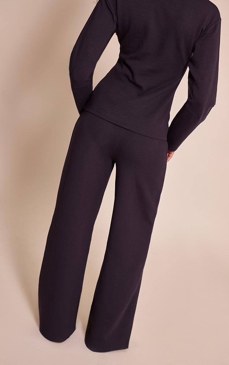Pretty Little Thing Navy Interlock Pintuck Straight Leg Sweatpants