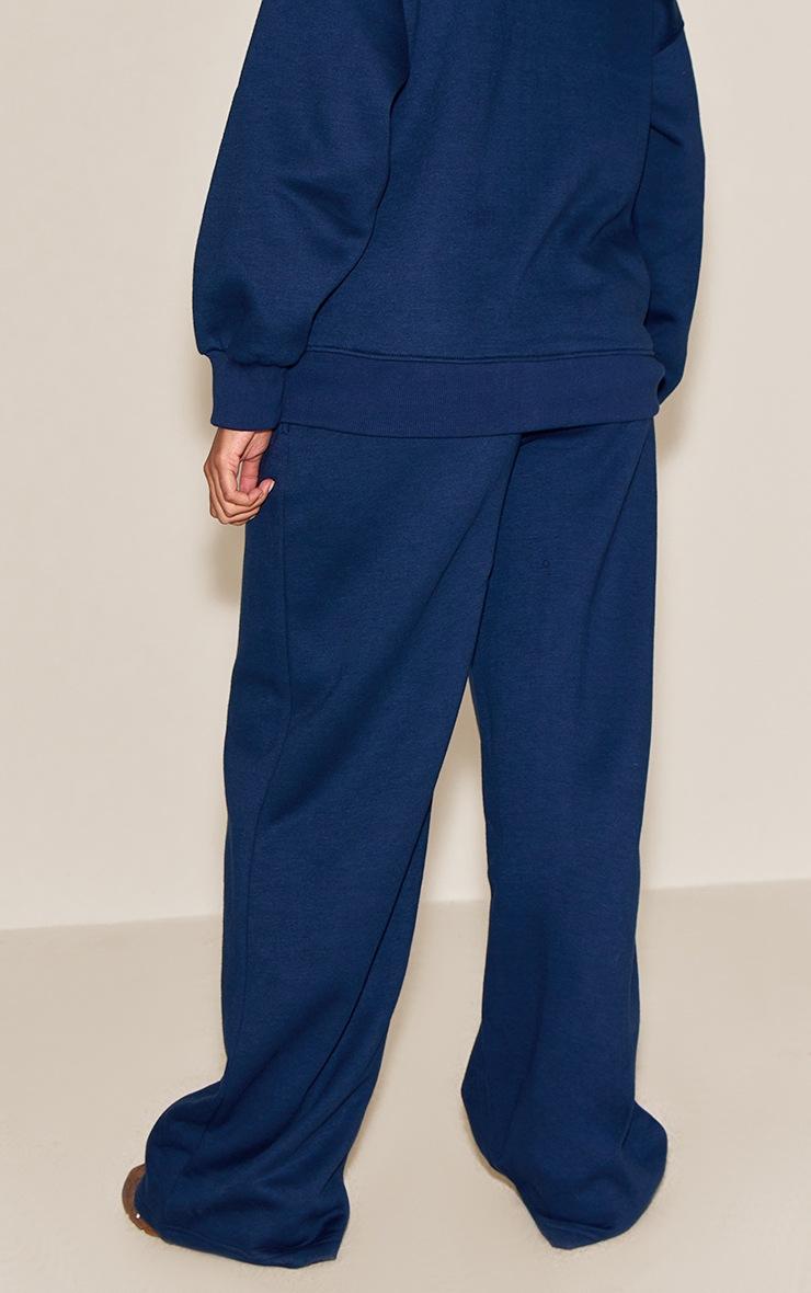 Pretty Little Thing Navy Oversized Wide Leg Seam Detail Sweatpants
