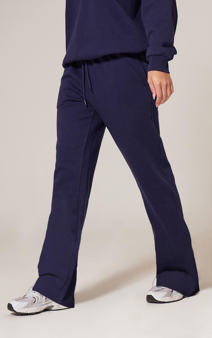 Pretty Little Thing Navy Premium Wide Leg Sweat Sweatpants