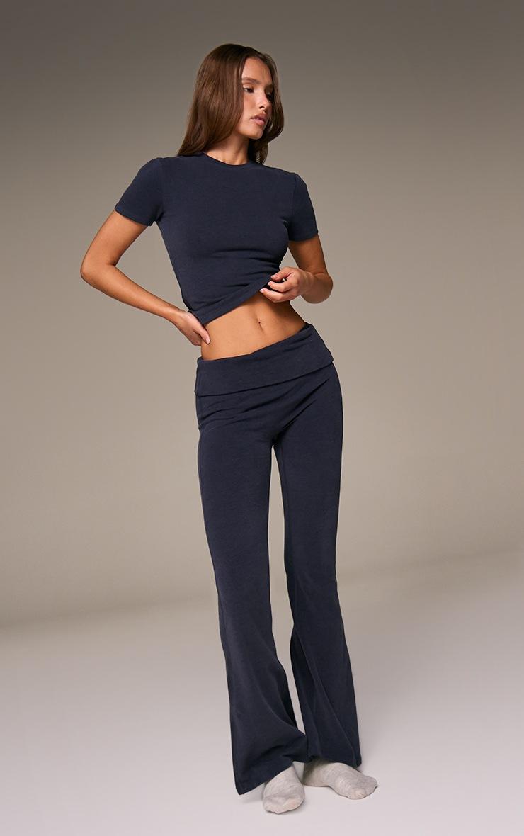 Pretty Little Thing Navy Soft Cotton Short Sleeve Top