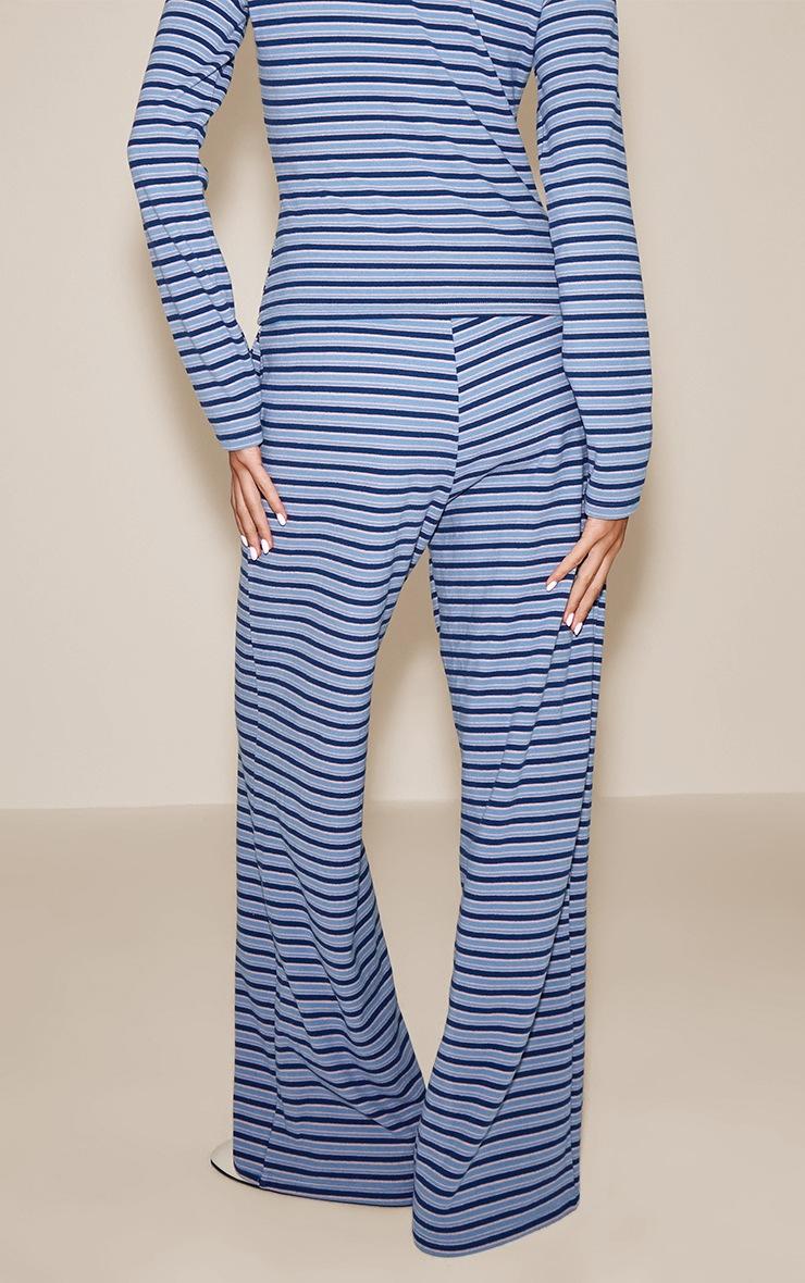 Pretty Little Thing Navy Soft Fleece Pinstripe Straight Leg Pant