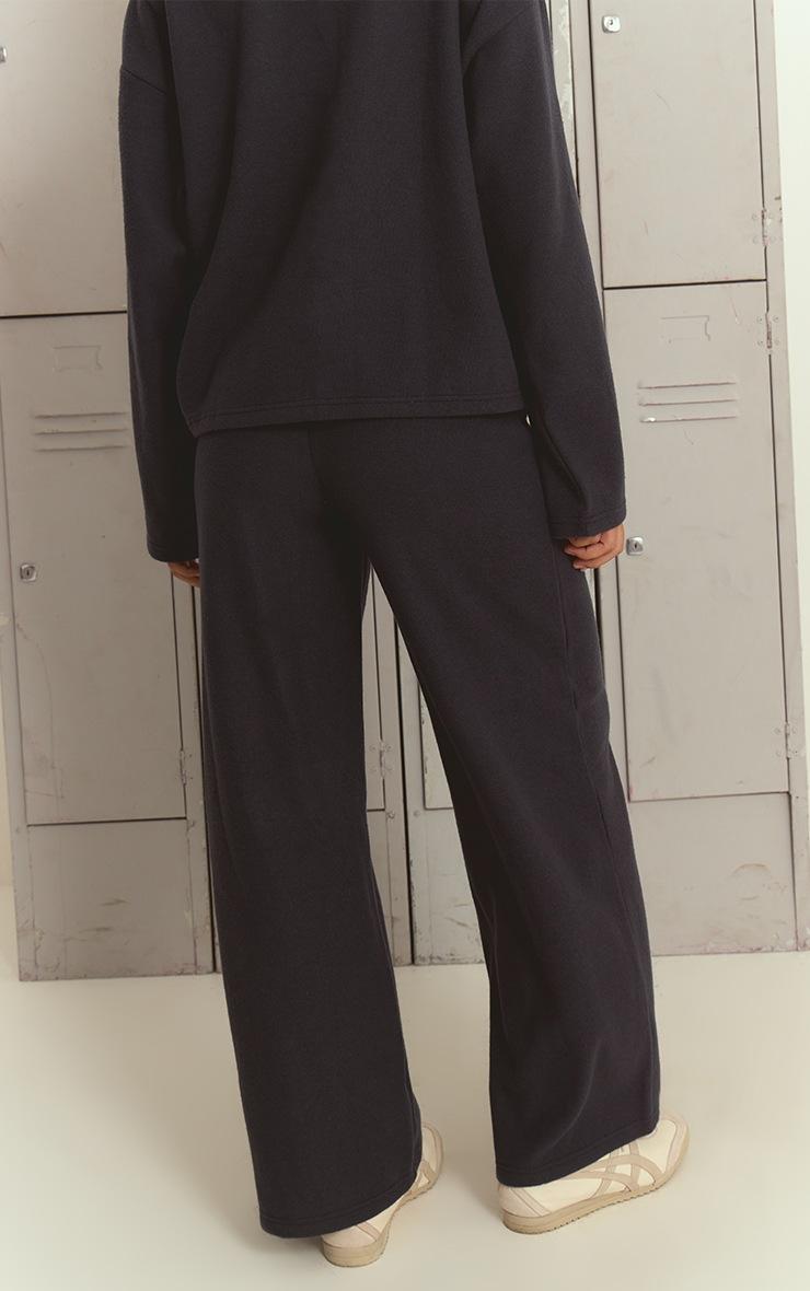 Pretty Little Thing Navy Soft Touch Pintuck Wide Leg Sweatpants