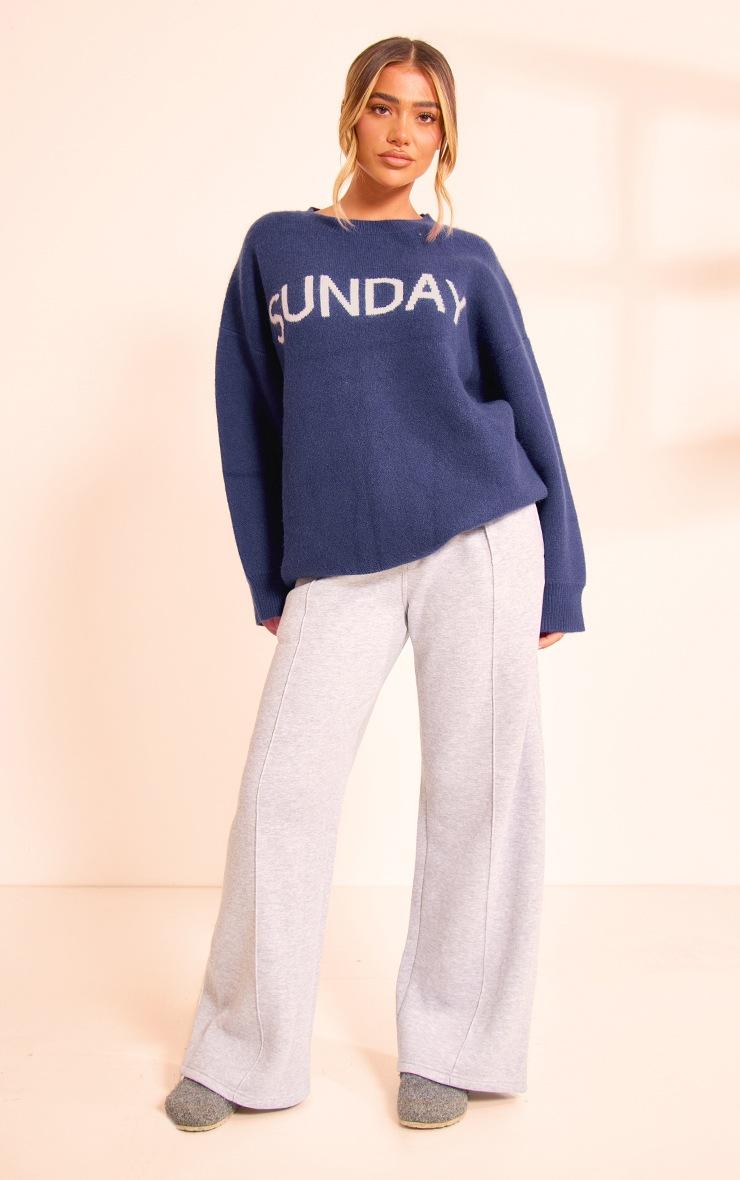 Pretty Little Thing Navy Sunday Jacquard Knitted Sweater