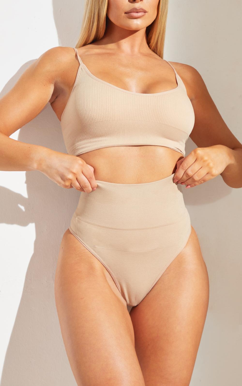 Pretty Little Thing Nude Shapewear High Waisted Control Thong