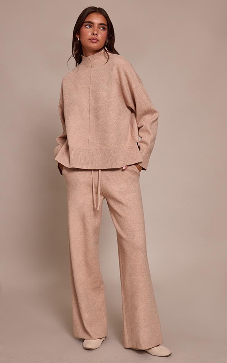 Pretty Little Thing Oat Seam Detail Oversized Knitted Sweater