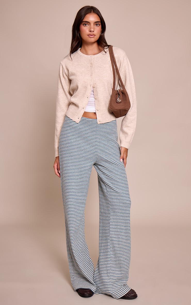 Pretty Little Thing Oatmeal Round Neck Knit Cardigan