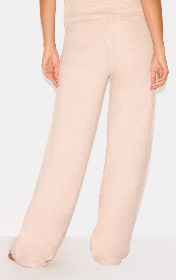Pretty Little Thing Oatmeal Soft Knit Wide Leg Pants