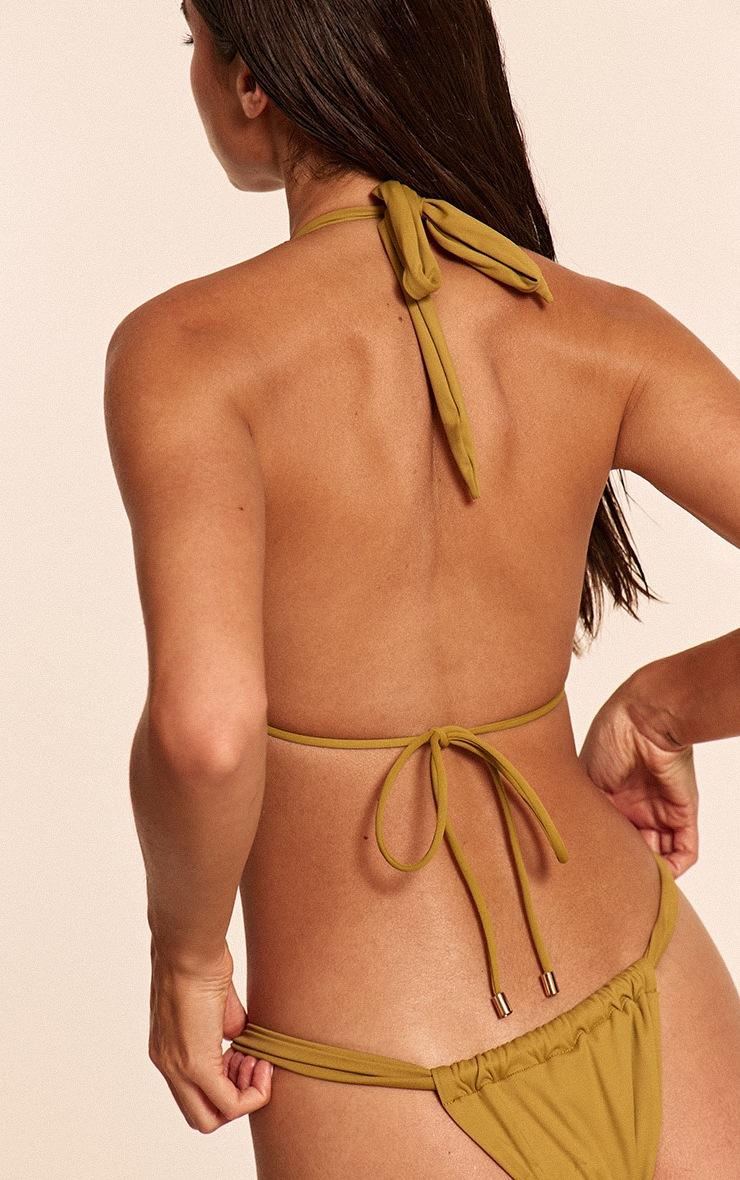 Pretty Little Thing Olive Charm Triangle Bikini Top