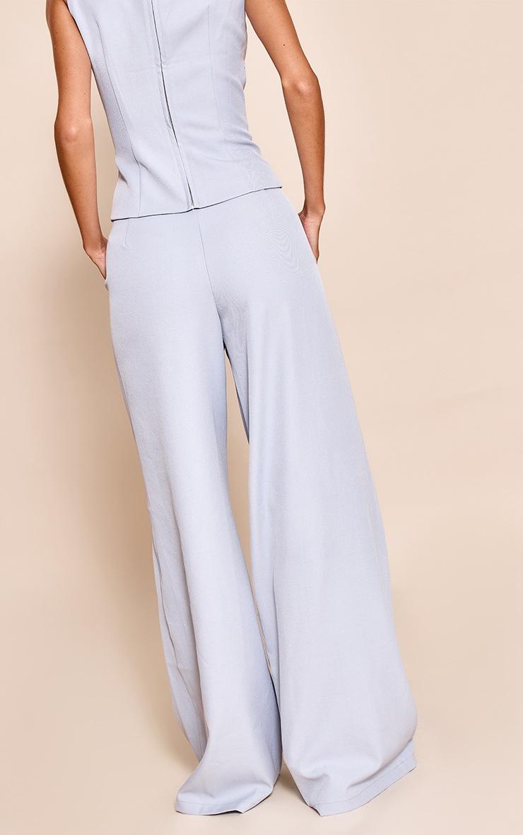 Pretty Little Thing Pale Blue Woven Tailored Wide Leg Pants