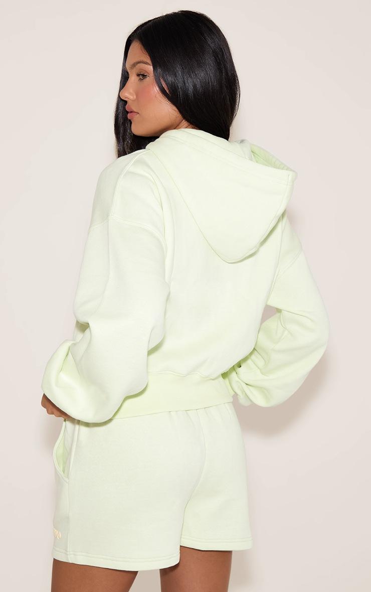 Pretty Little Thing Pale Lime PLT Studio Puff Print Zip Up Jacket