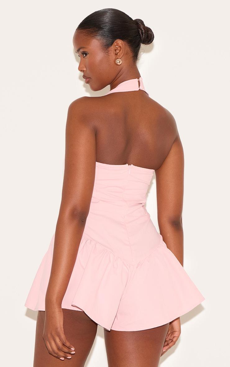 Pretty Little Thing Pale Rose Square Neck Drop Waist Floaty Romper