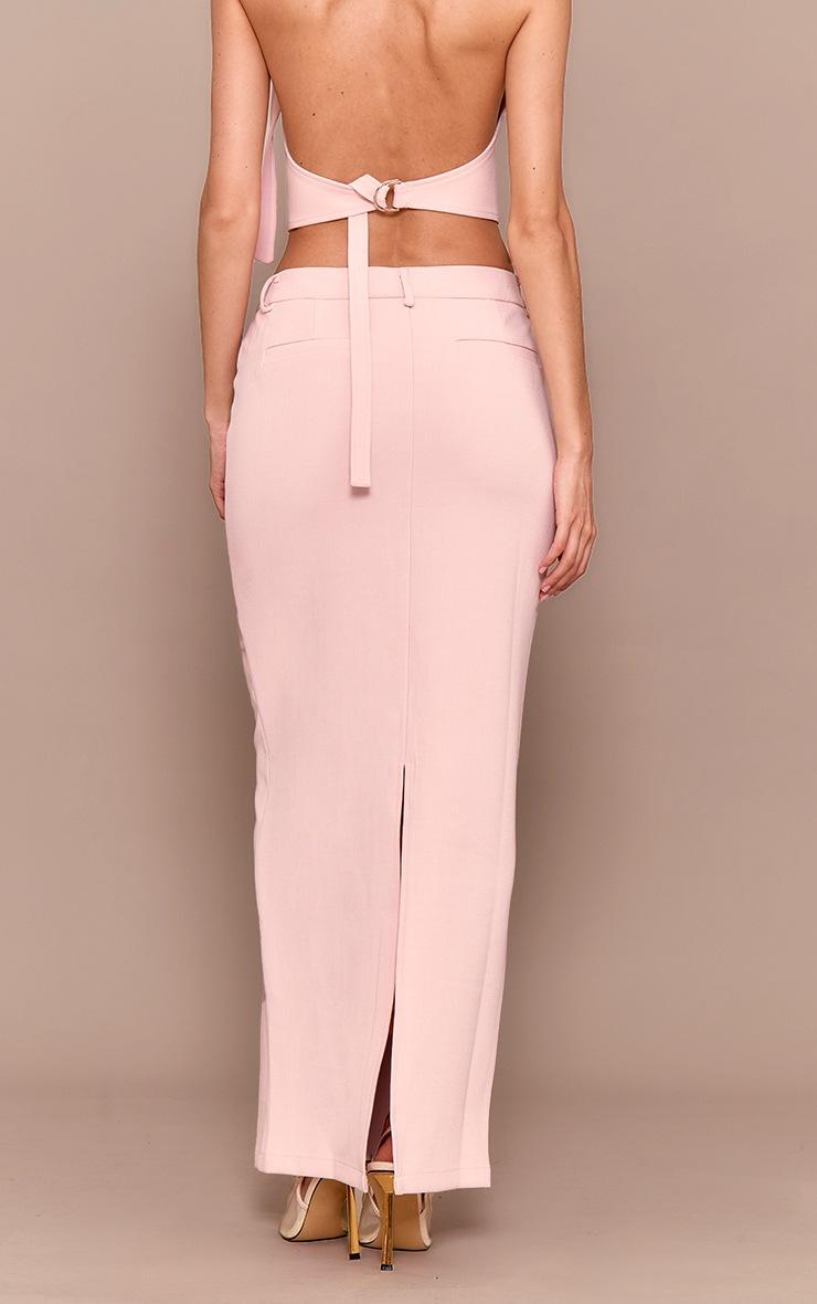 Pretty Little Thing Pale Rose Tailored Woven Maxi Skirt