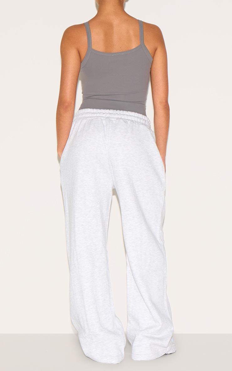 Pretty Little Thing Petite Ash Grey Wide Leg Seam Detail Sweatpants