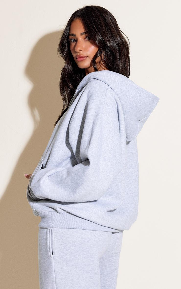Pretty Little Thing Petite Ash Grey Zip Through Hoodie