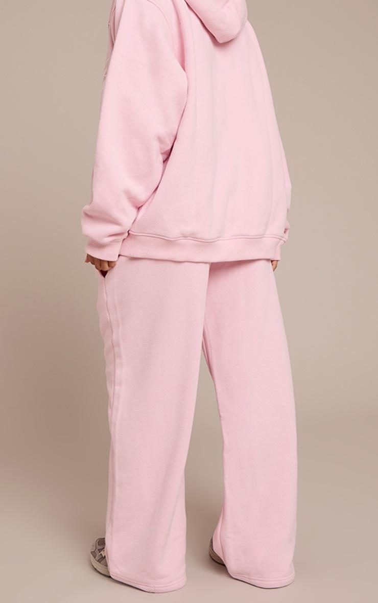 Pretty Little Thing Petite Baby Pink Sports Club Cotton Fleece Straight Leg Sweatpants