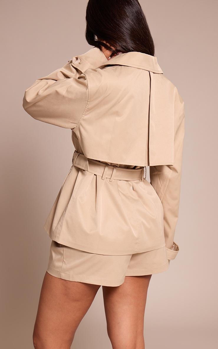 Pretty Little Thing Petite Beige Tailored Pleated Shorts