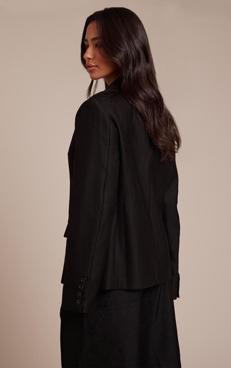 Pretty Little Thing Petite Black Boyfriend Premium Blazer