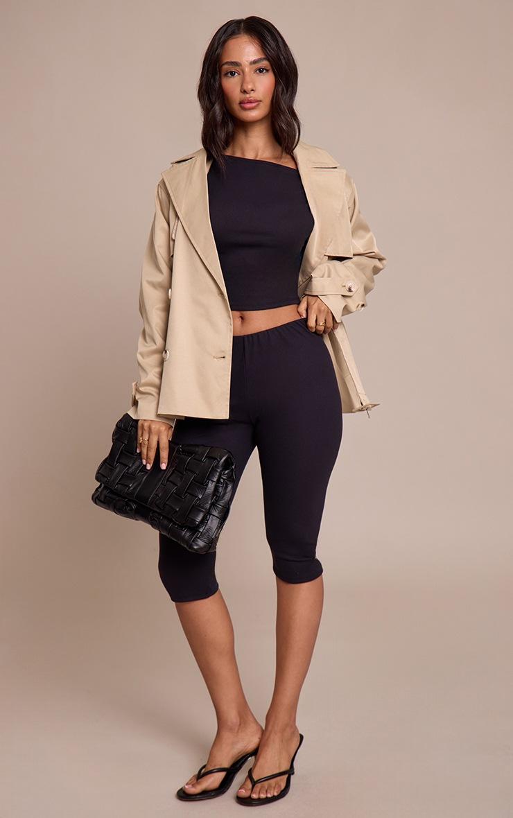 Pretty Little Thing Petite Black Fitted Capri Pants