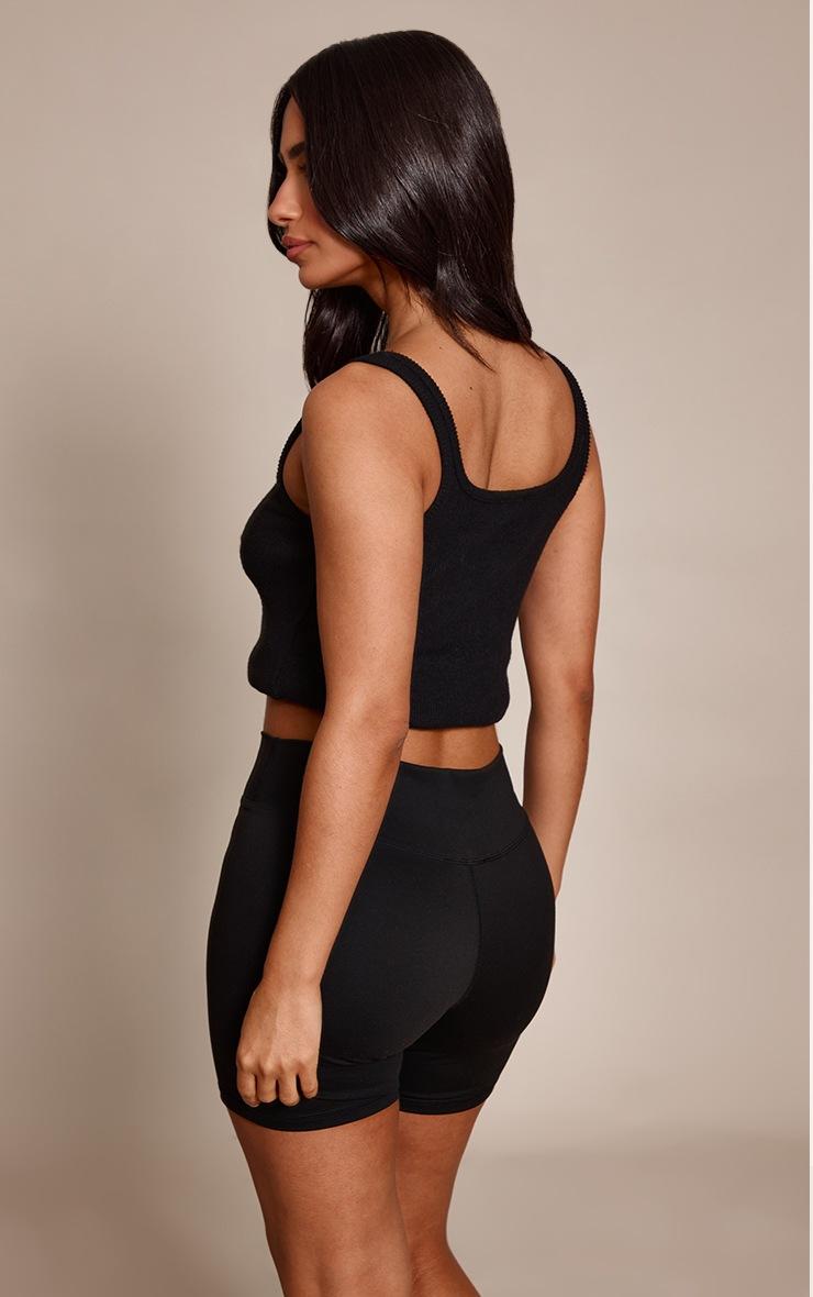 Pretty Little Thing Petite Black High Waist Sculpt Gym Shorts