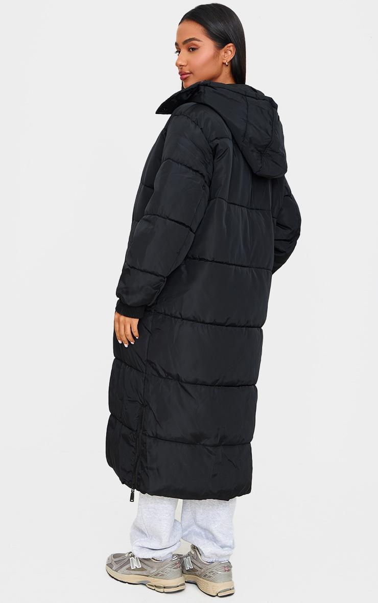 Pretty Little Thing Petite Black Longline Puffer Coat