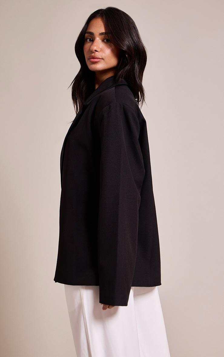 Pretty Little Thing Petite Black Oversized Boxy Crossover Blazer