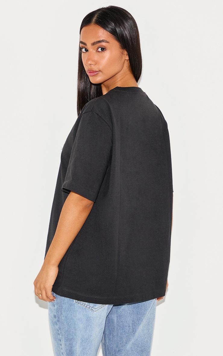 Pretty Little Thing Petite Black Premium Cotton Oversized T-shirt