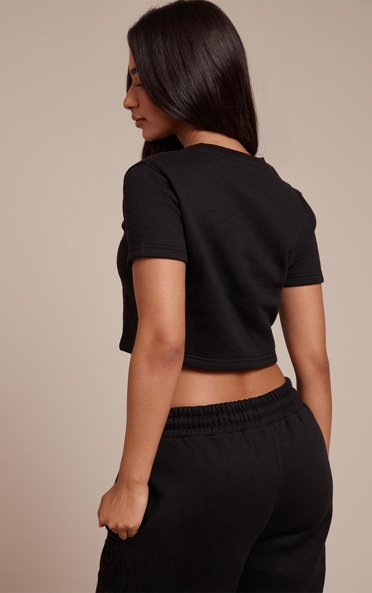 Pretty Little Thing Petite Black PrettyLittleThing Fitted Sweat Top