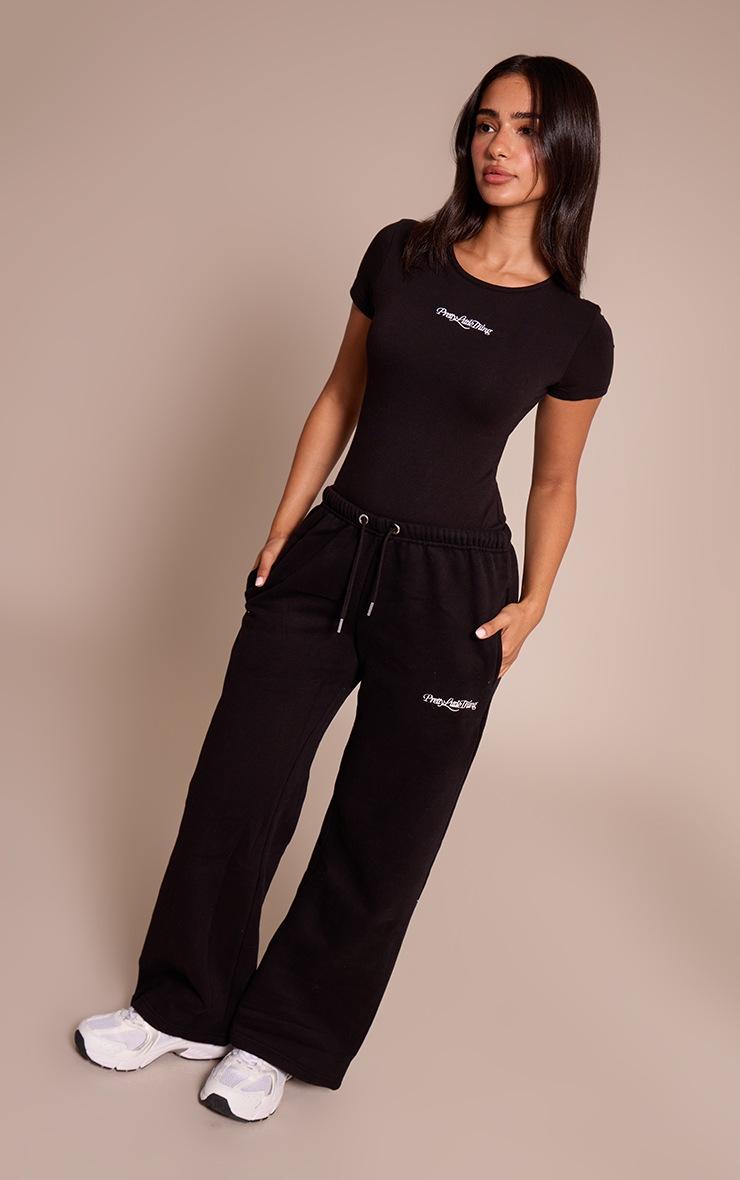 Pretty Little Thing Petite Black Prettylittlething Short Sleeve Bodysuit