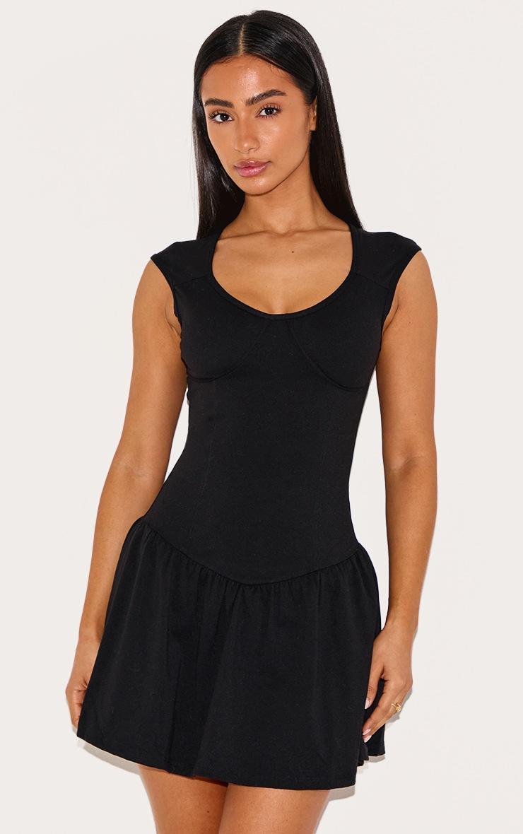 Pretty Little Thing Petite Black Snatched Sculpt Sleeveless Mini Dress