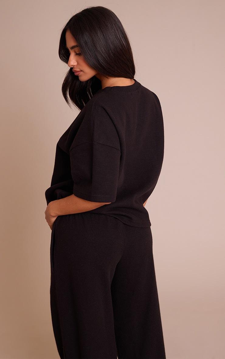 Pretty Little Thing Petite Black Soft Touch Boxy T-shirt