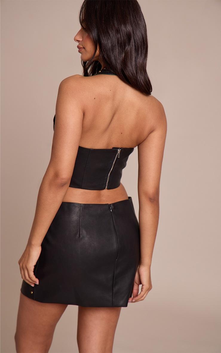 Pretty Little Thing Petite Black Stud Detail Mini Skirt