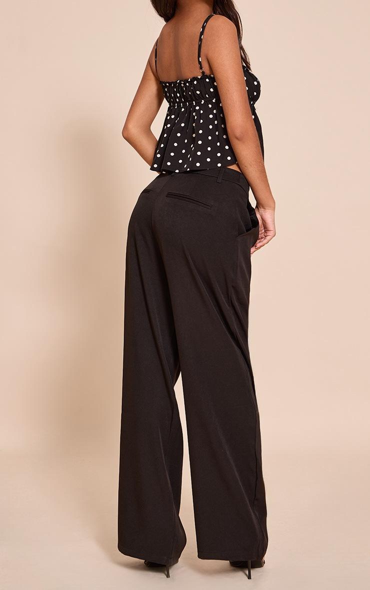 Pretty Little Thing Petite Black Wide Leg Tailored Pants