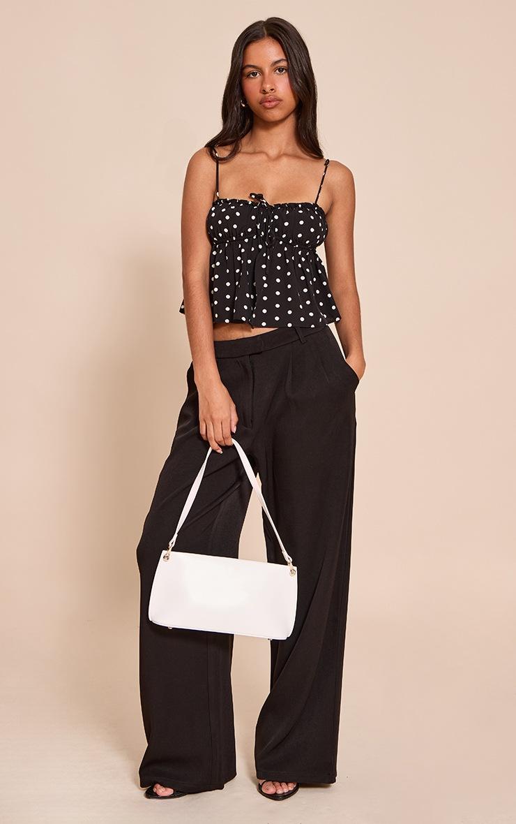 Pretty Little Thing Petite Black Wide Leg Tailored Pants