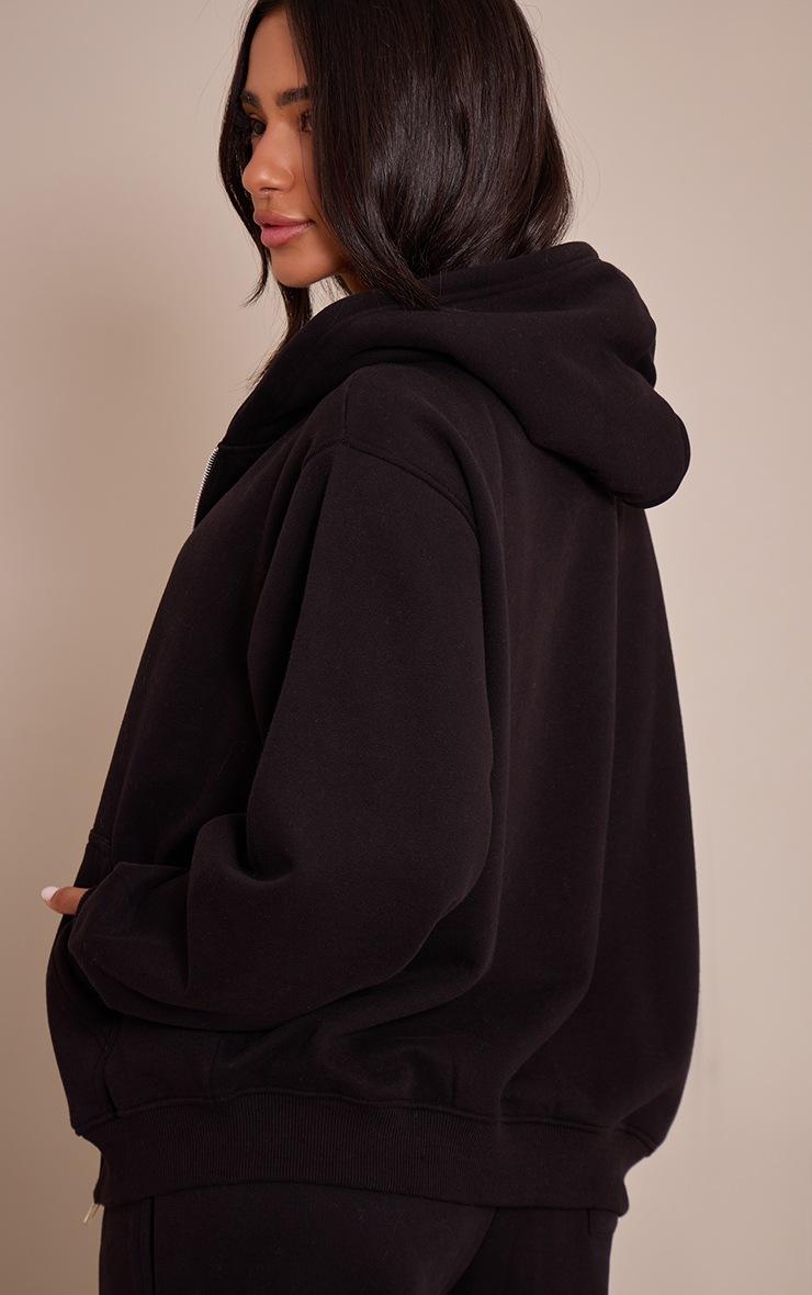 Pretty Little Thing Petite Black Zip Through Hoodie