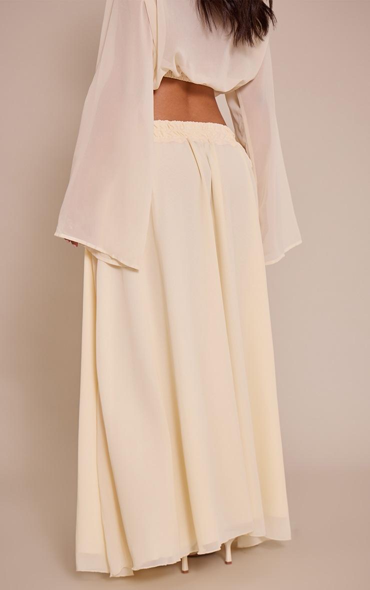 Pretty Little Thing Petite Butter Yellow Chiffon Tie Side Maxi Skirt