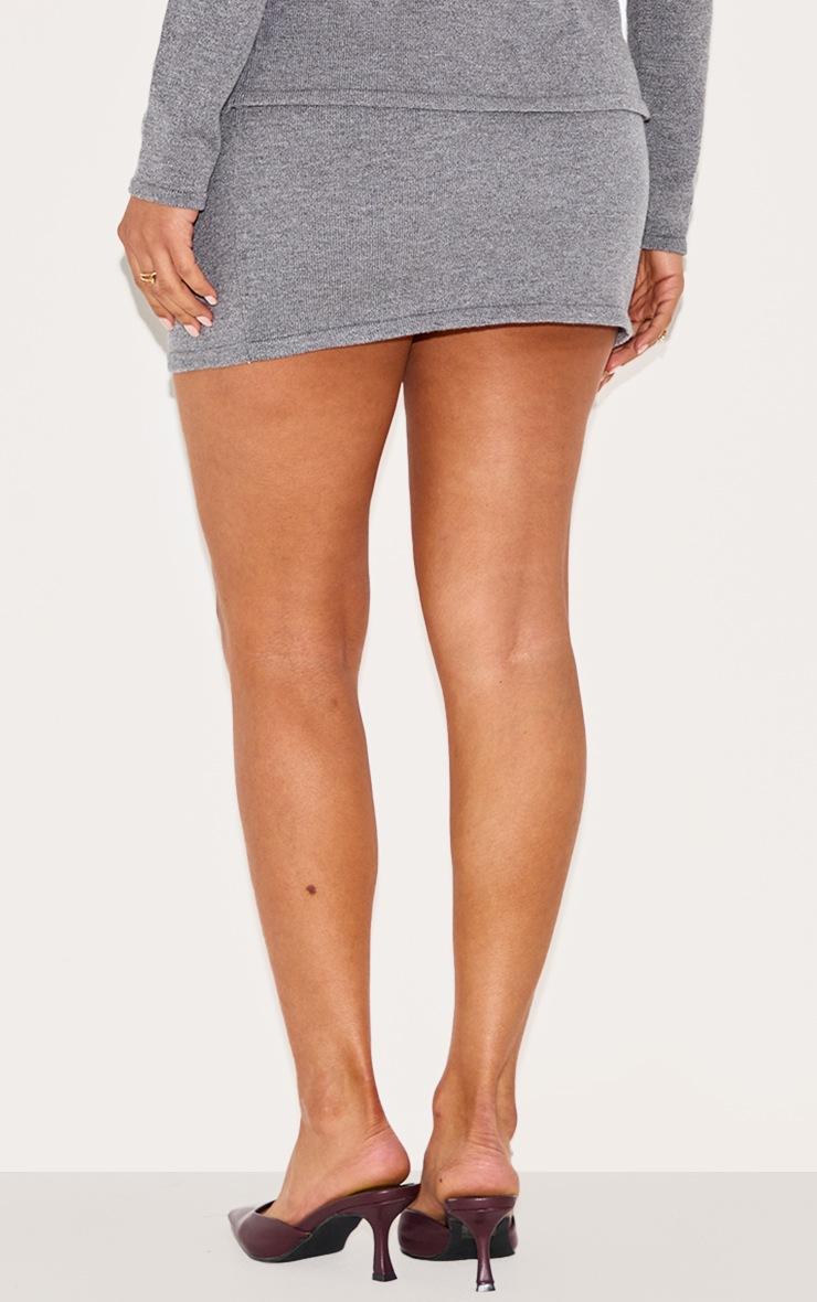 Pretty Little Thing Petite Charcoal Fine Knitted Mini Skirt