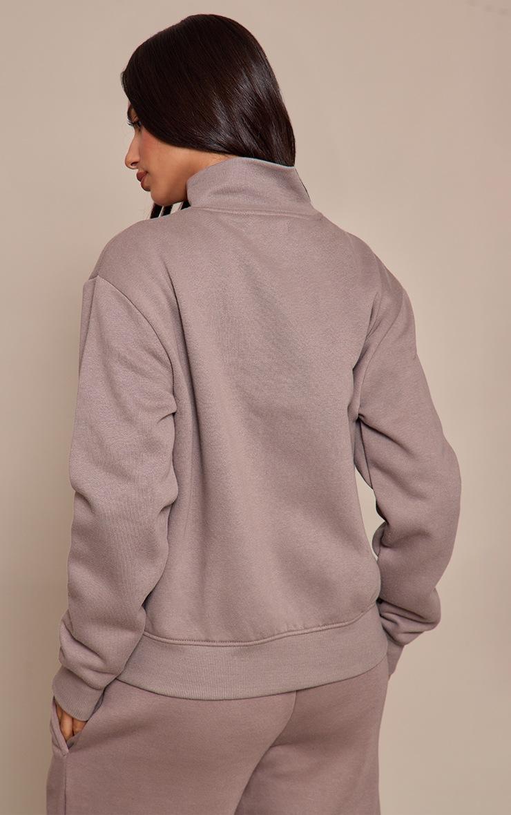 Pretty Little Thing Petite Charcoal Grey Seam Detail Zip Up Track Top