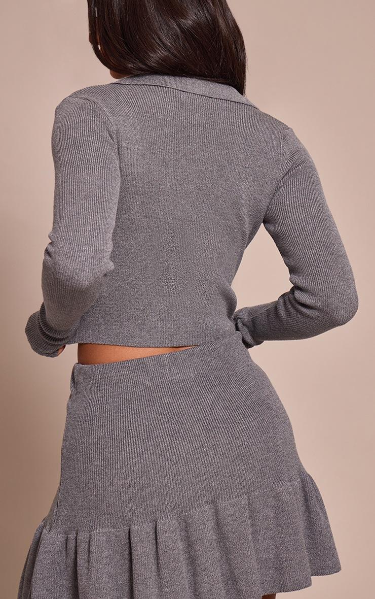 Pretty Little Thing Petite Charcoal Knitted Pleated Mini Skirt