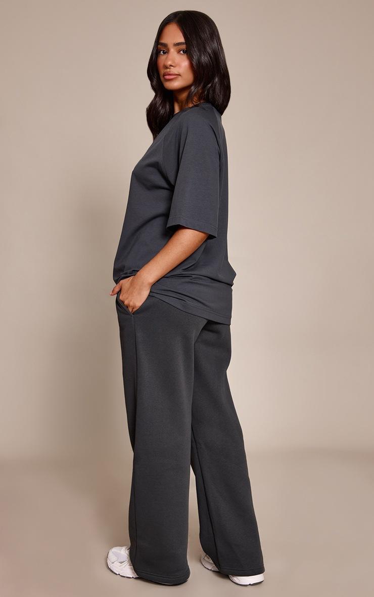 Pretty Little Thing Petite Charcoal Oversized Wide Leg Sweatpants