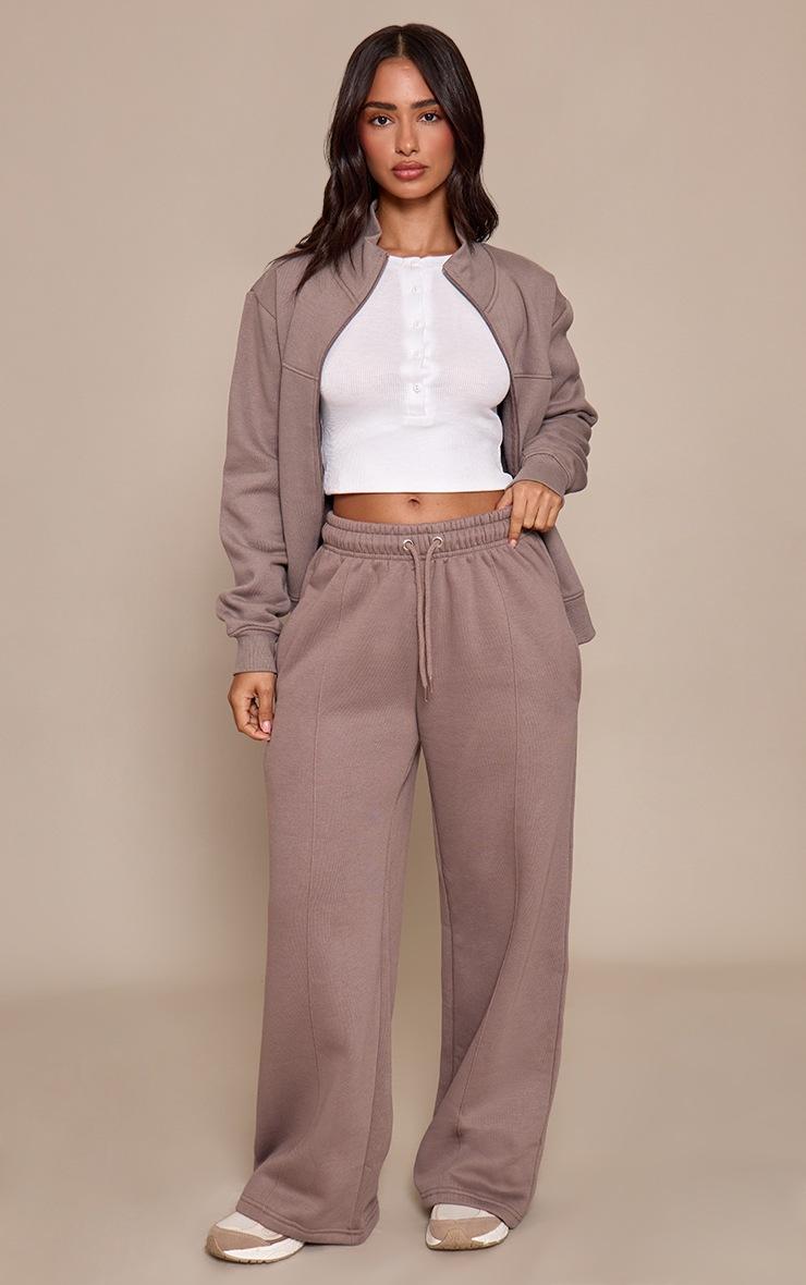 Pretty Little Thing Petite Charcoal Seam Detail Straight Leg Sweatpants
