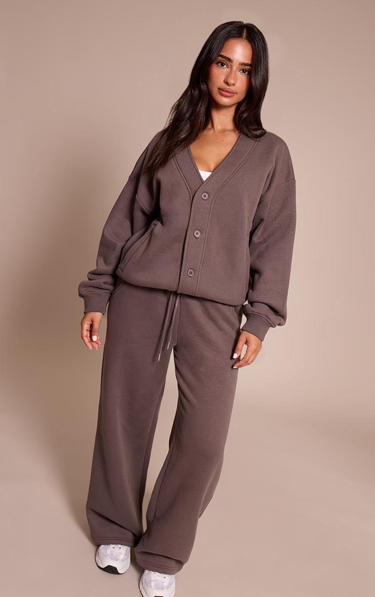 Pretty Little Thing Petite Charcoal Wide Leg Elasticated Drawstring Sweatpants