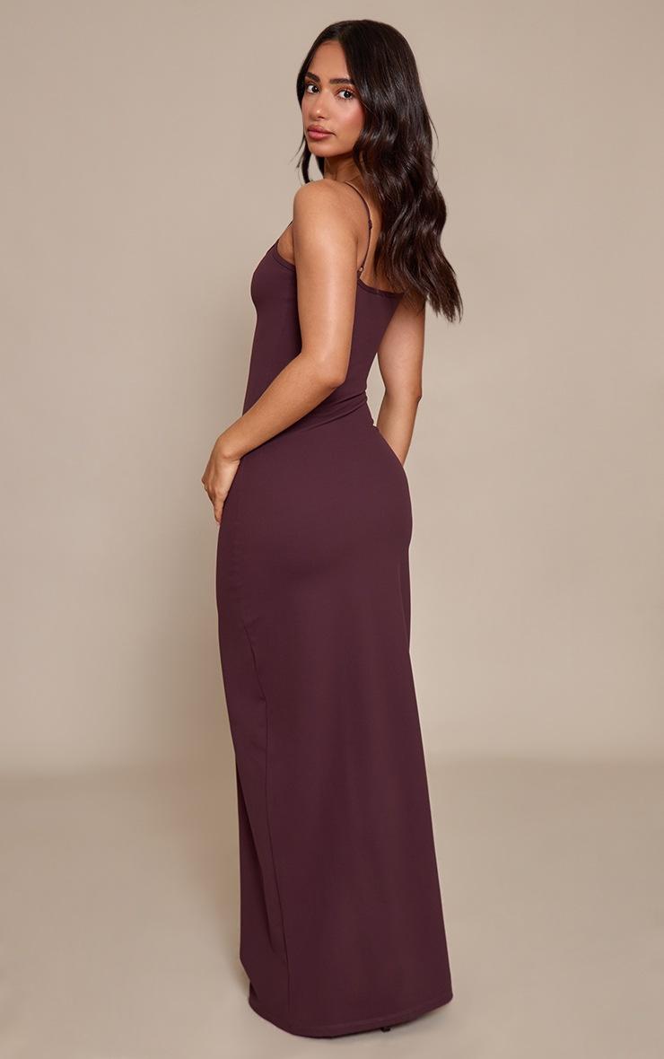 Pretty Little Thing Petite Chocolate Snatched Sculpt Strappy Maxi Dress