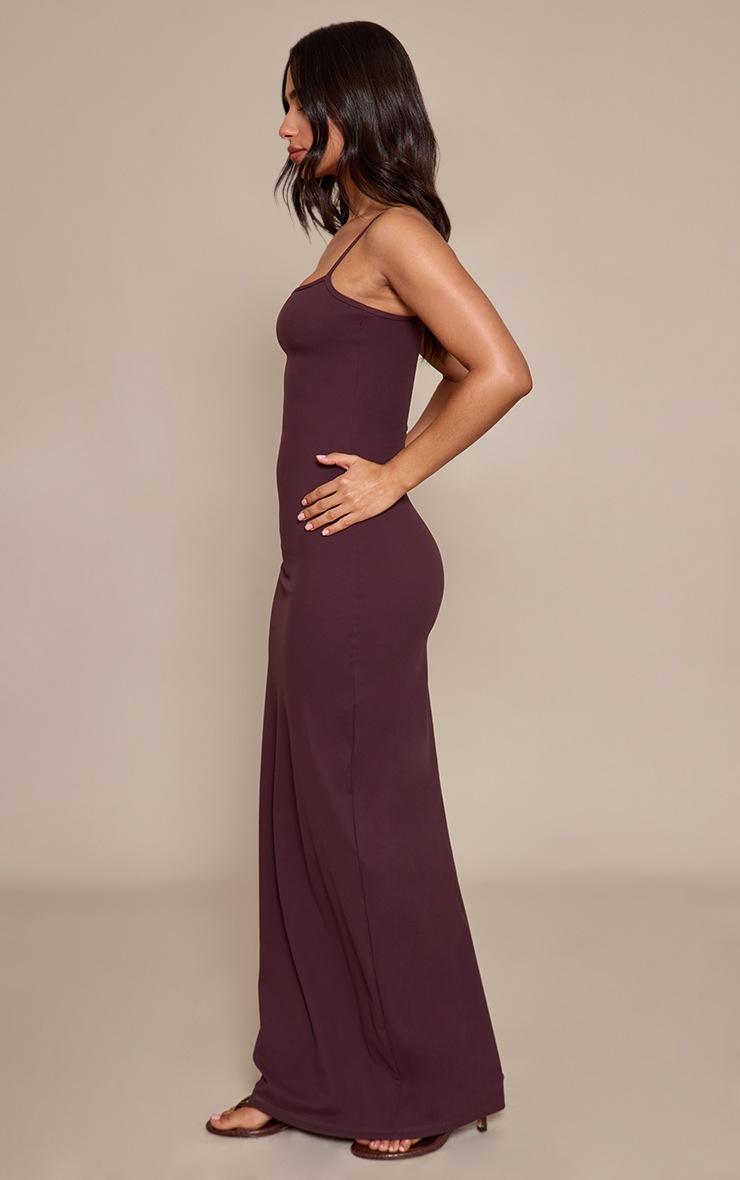 Pretty Little Thing Petite Chocolate Snatched Sculpt Strappy Maxi Dress