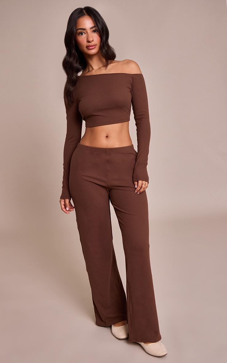 Pretty Little Thing Petite Chocolate Straight Leg Leggings