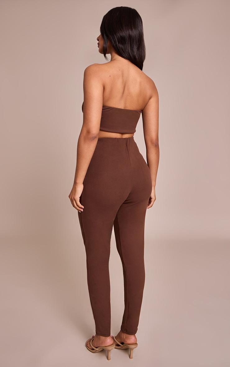 Pretty Little Thing Petite Chocolate Super Soft Ruched Leggings