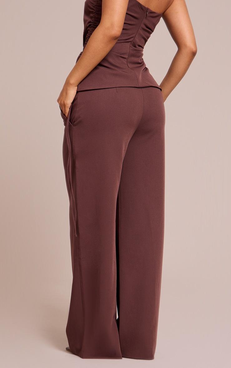 Pretty Little Thing Petite Chocolate Wide Leg Pants